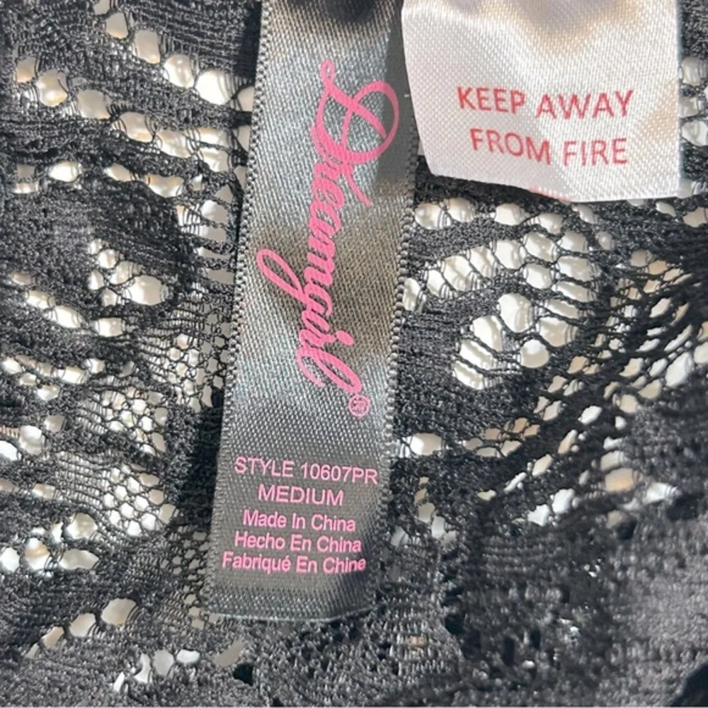 Dreamgirl Black Babydoll Bustier Garter Lingerie Size M‎ NWT - Picture 9 of 12